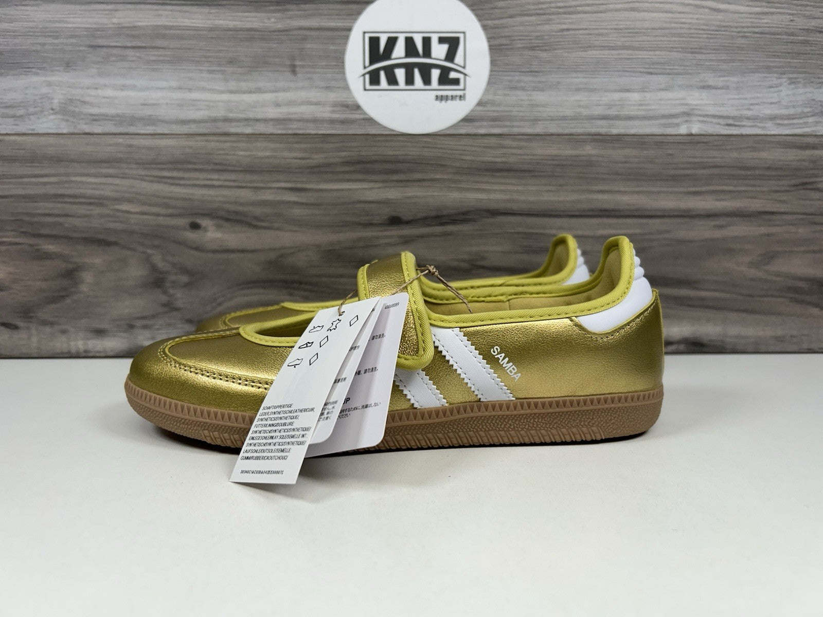 **Adidas SAMBA JANE OG Gold Metallic White Gum (IH6599) Women's Casual Shoes
