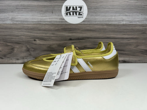 **Adidas SAMBA JANE OG Gold Metallic White Gum (IH6599) Women's Casual Shoes