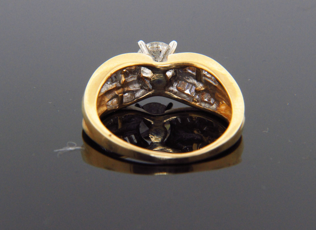 .46ct 14k Solid Yellow Gold Natural Round Diamond Chanel Set Engagement Ring