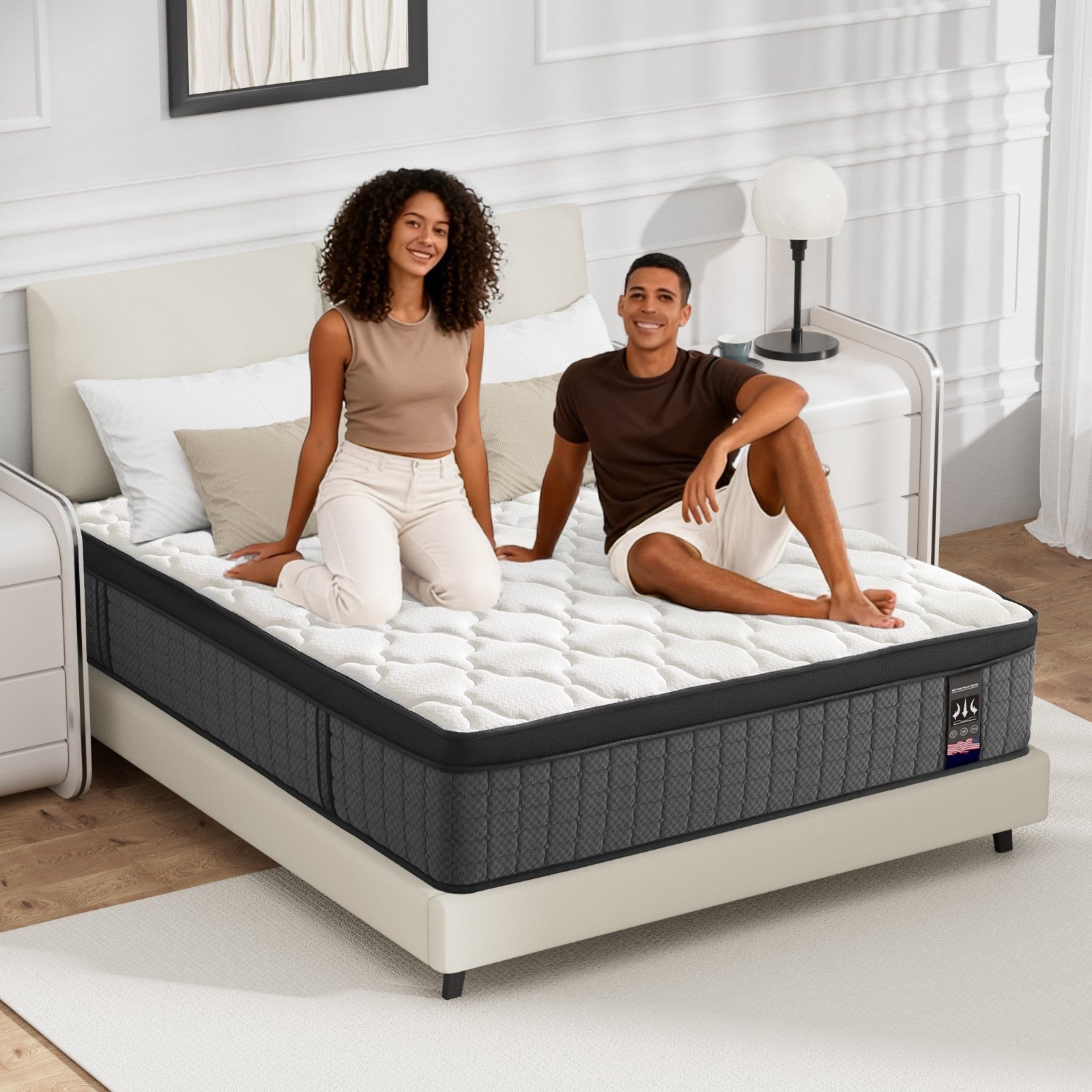 10" 12" 14" Gel Memory Foam Spring Hybrid Twin Full Queen King Mattress in A Box