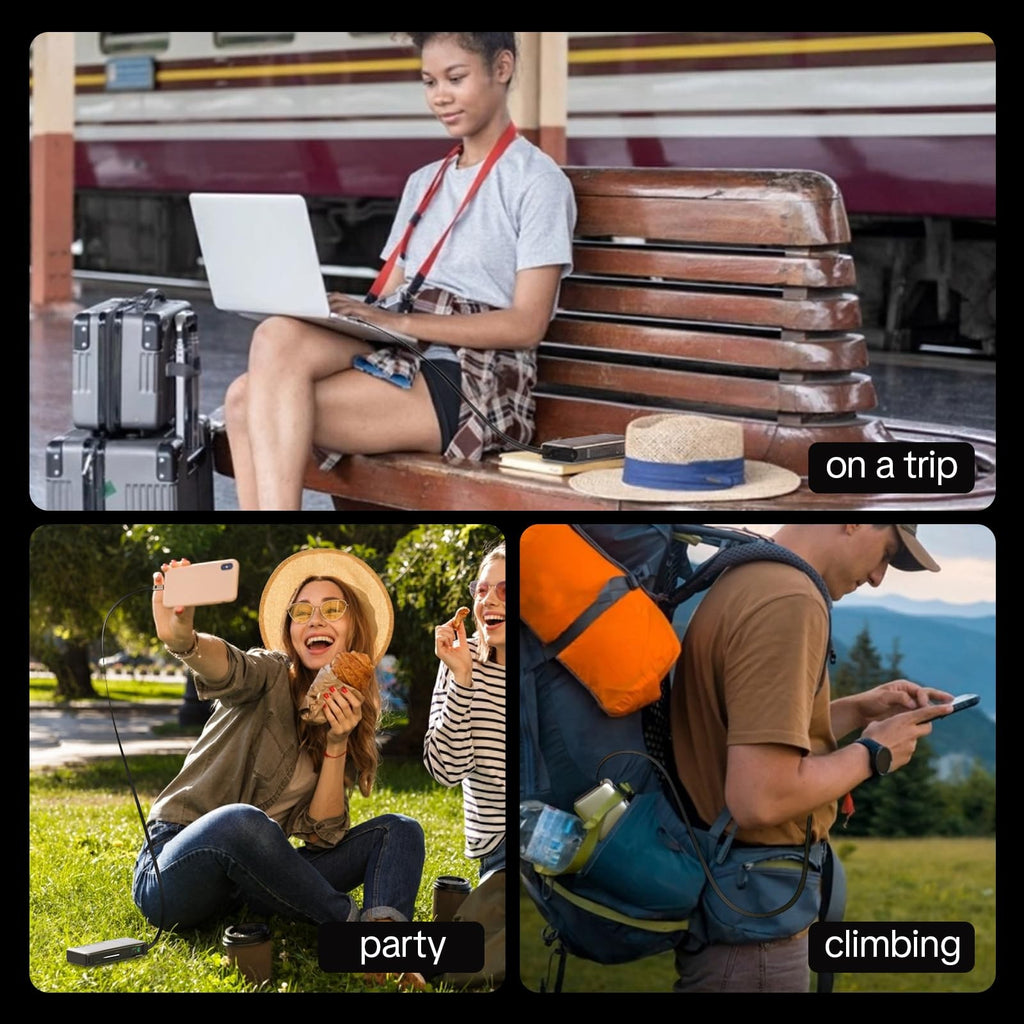 10000mAh Portable Charger, 45W PD Fast Charging Power Bank with Retractable B...