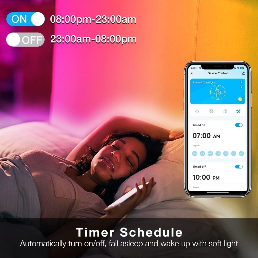 100 ft Smart WiFi Led Lights, Led Strip Lights Work with Alexa and Google Ass...