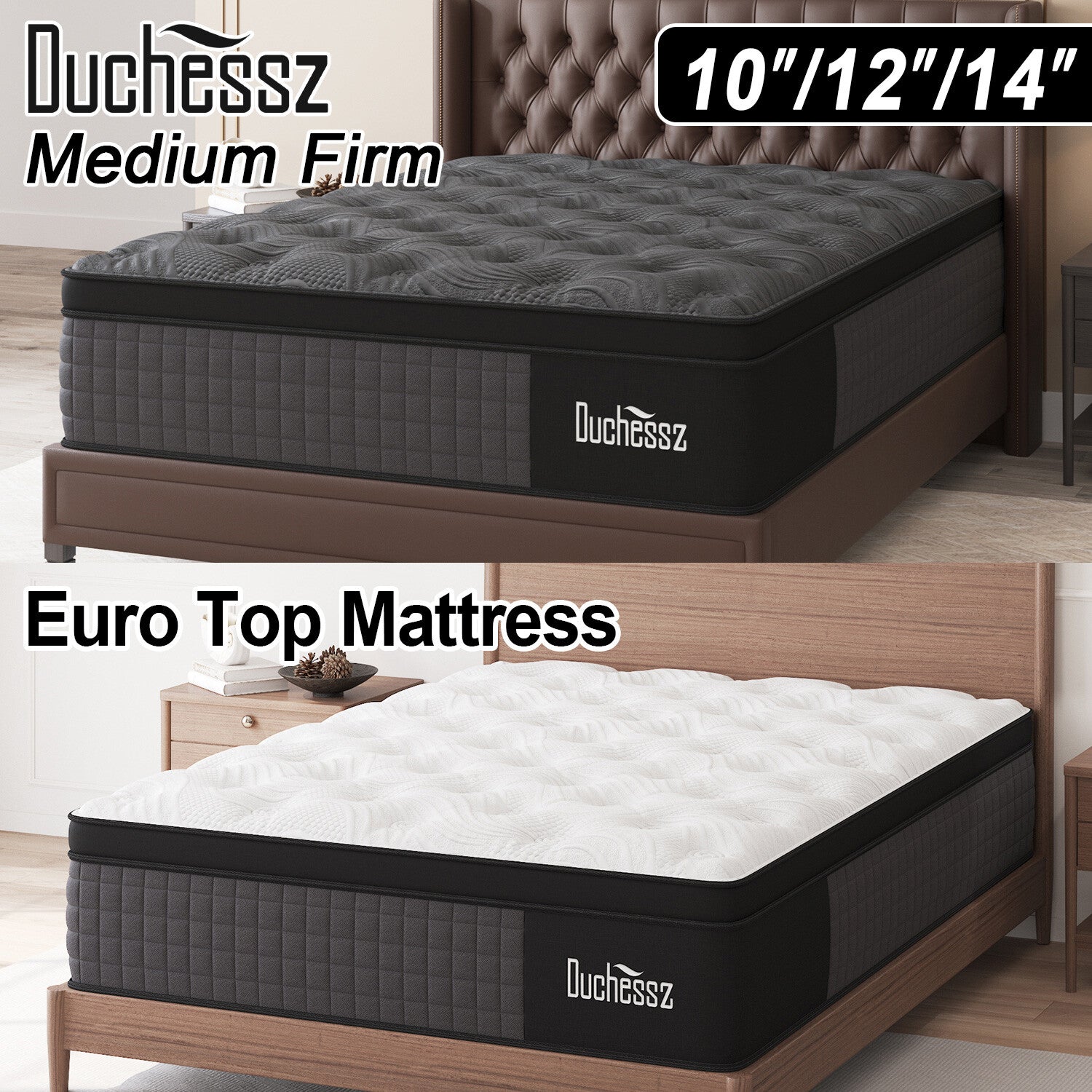 10"12"14" Twin Full Queen King Size Mattress in a Box Hybrid Spring Memory Foam