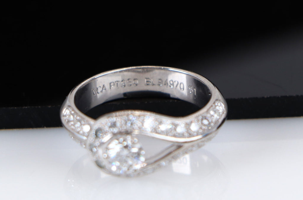 $6,950 Van Cleef Arpels 0.33ct D VVS2 Diamond Couture Platinum Engagement Ring
