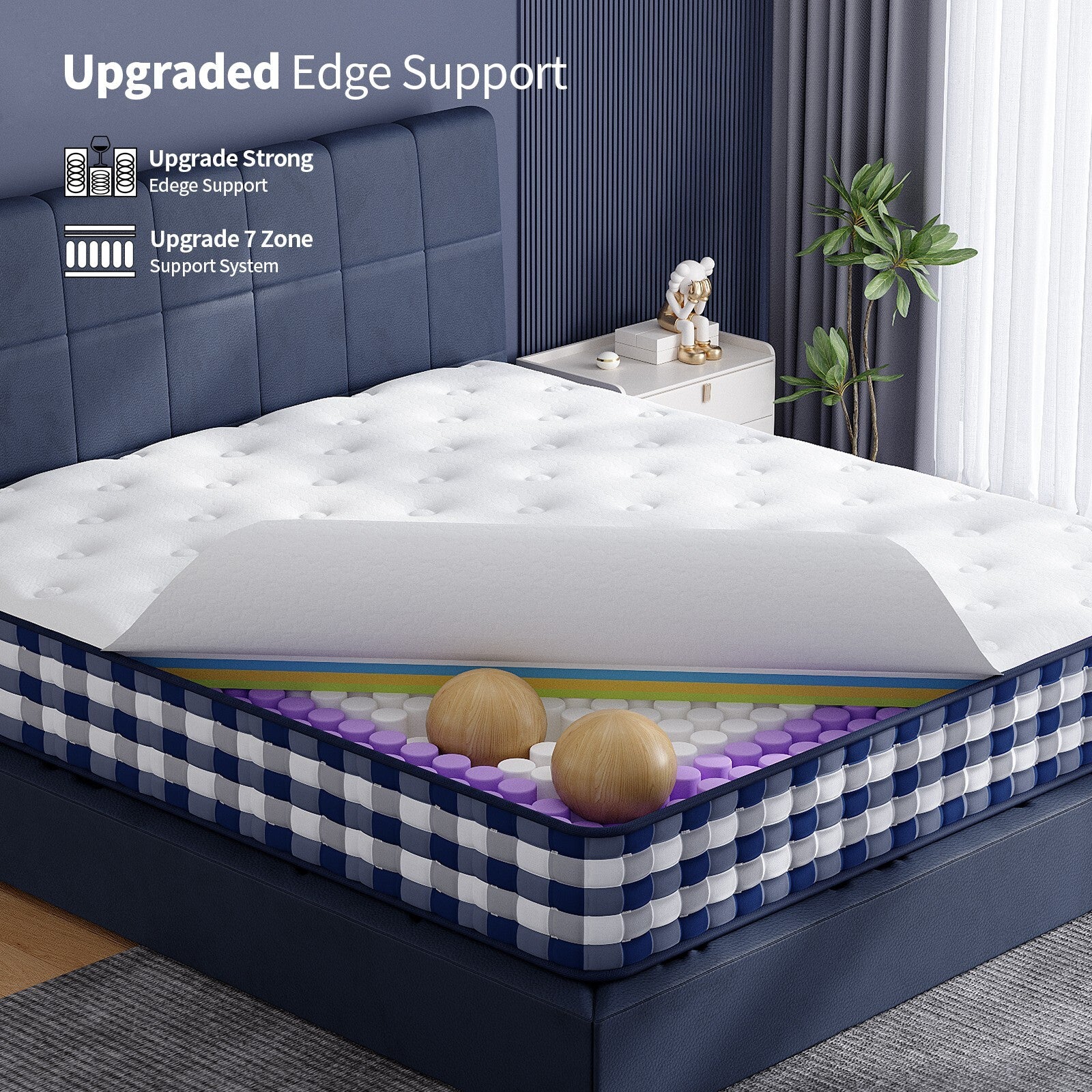 10"12"14" Hybrid Spring Mattress Twin Full Queen King Size Memory Foam in a Box
