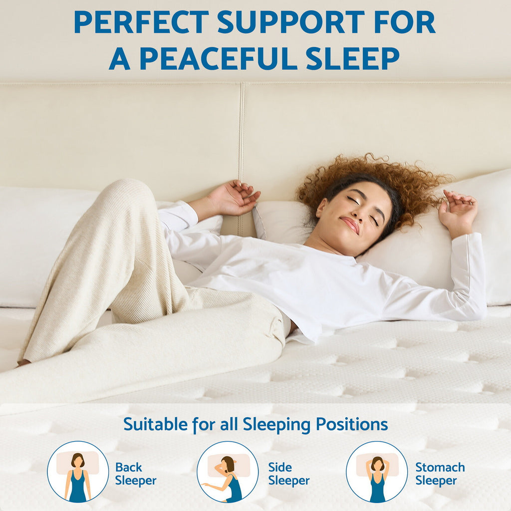 10/12/14 inch Gel Memory Foam Spring Queen Mattress Twin Full King Size In A Box