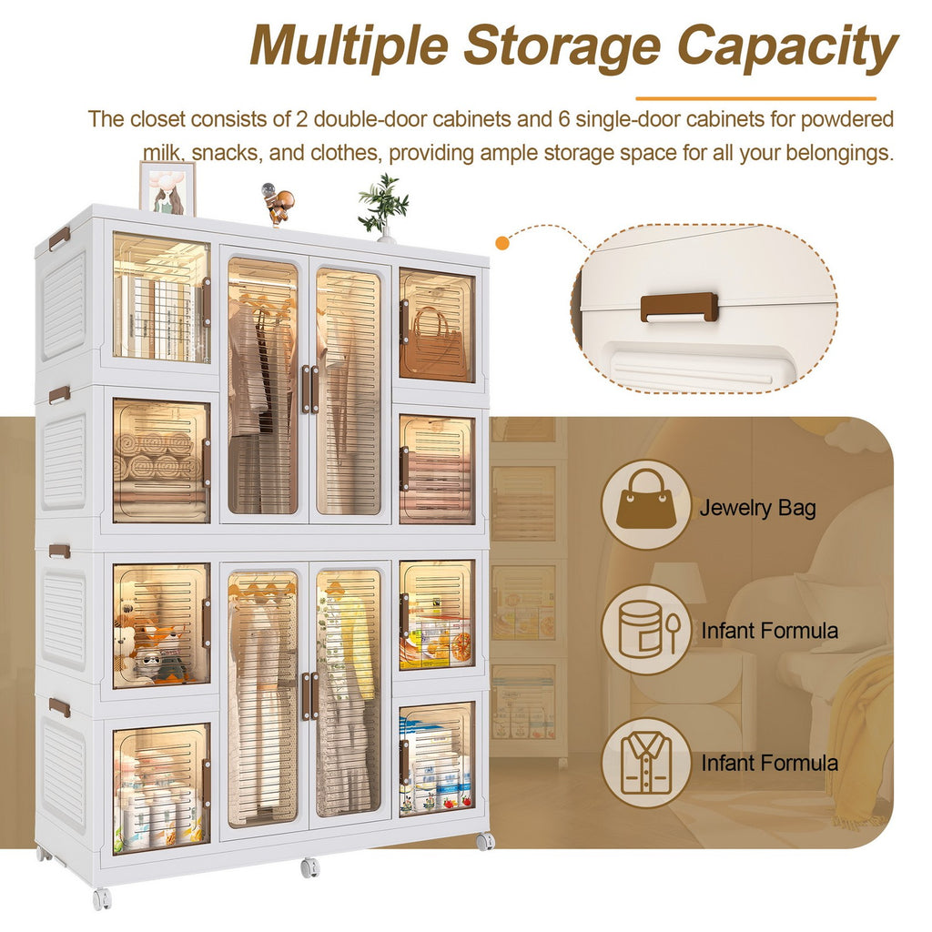 12 Cubes Portable Wardrobe Closet Mobile Organizer Cabinet Dresser DIY Assembly
