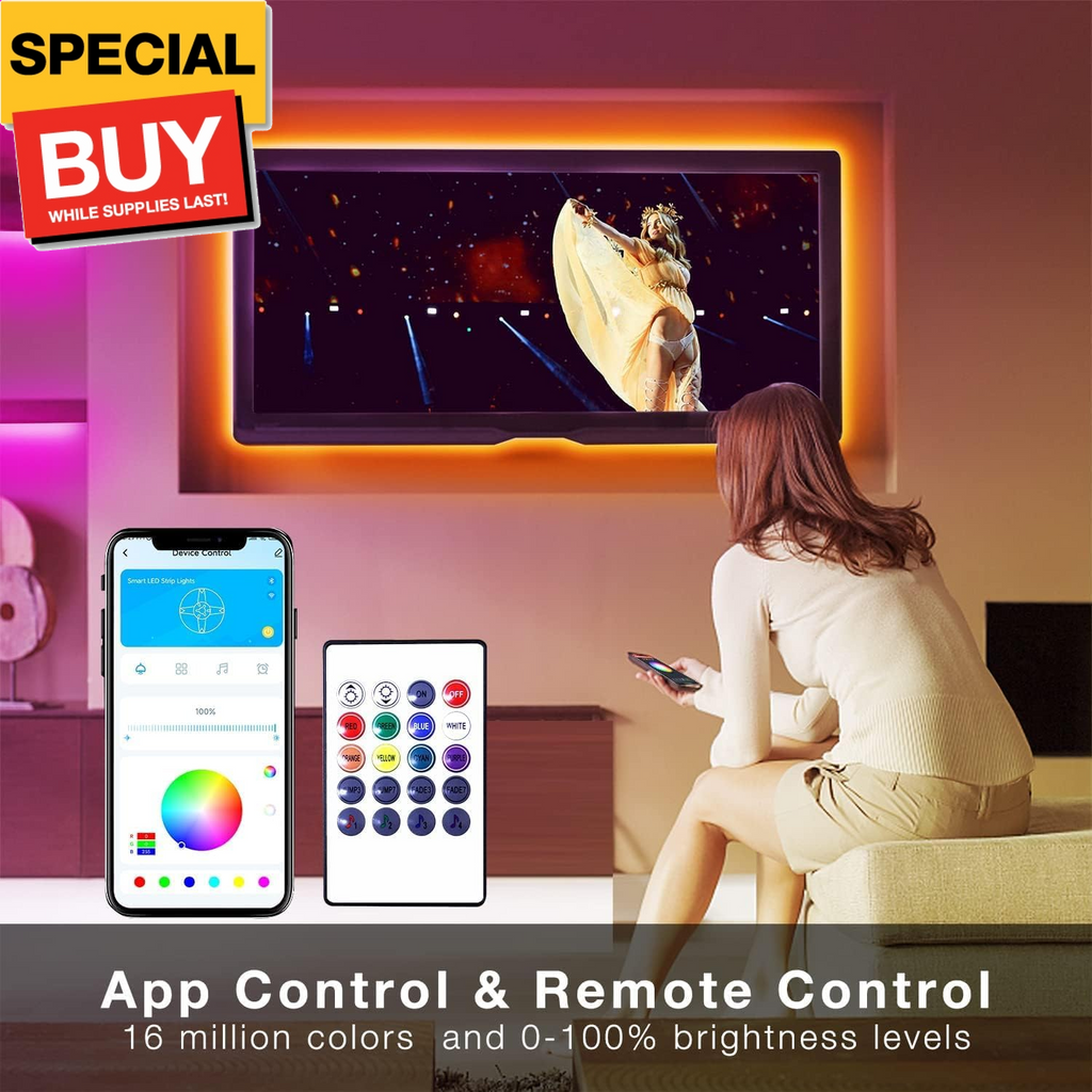 100 ft Smart WiFi Led Lights, Led Strip Lights Work with Alexa and Google Assist