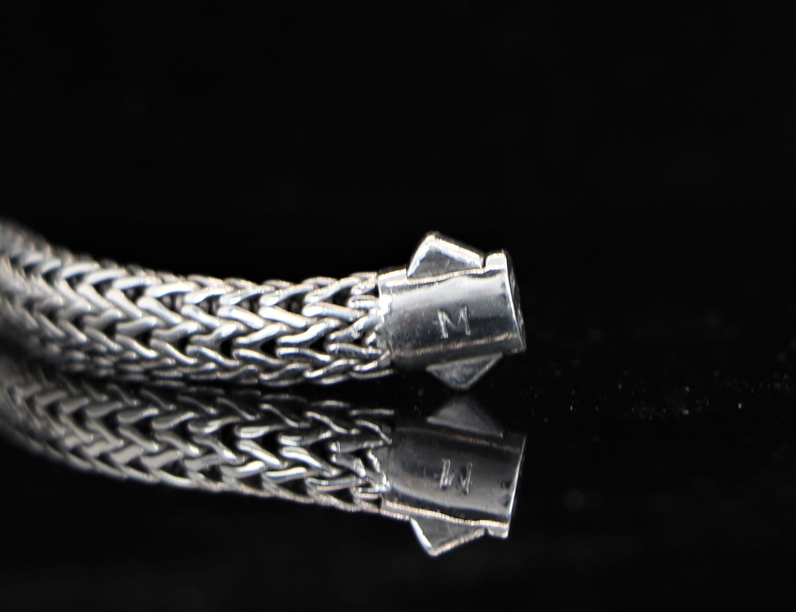 $1,195 John Hardy Silver 18K Yellow Gold Pave Diamond 6.5mm Wheat Chain Bracelet