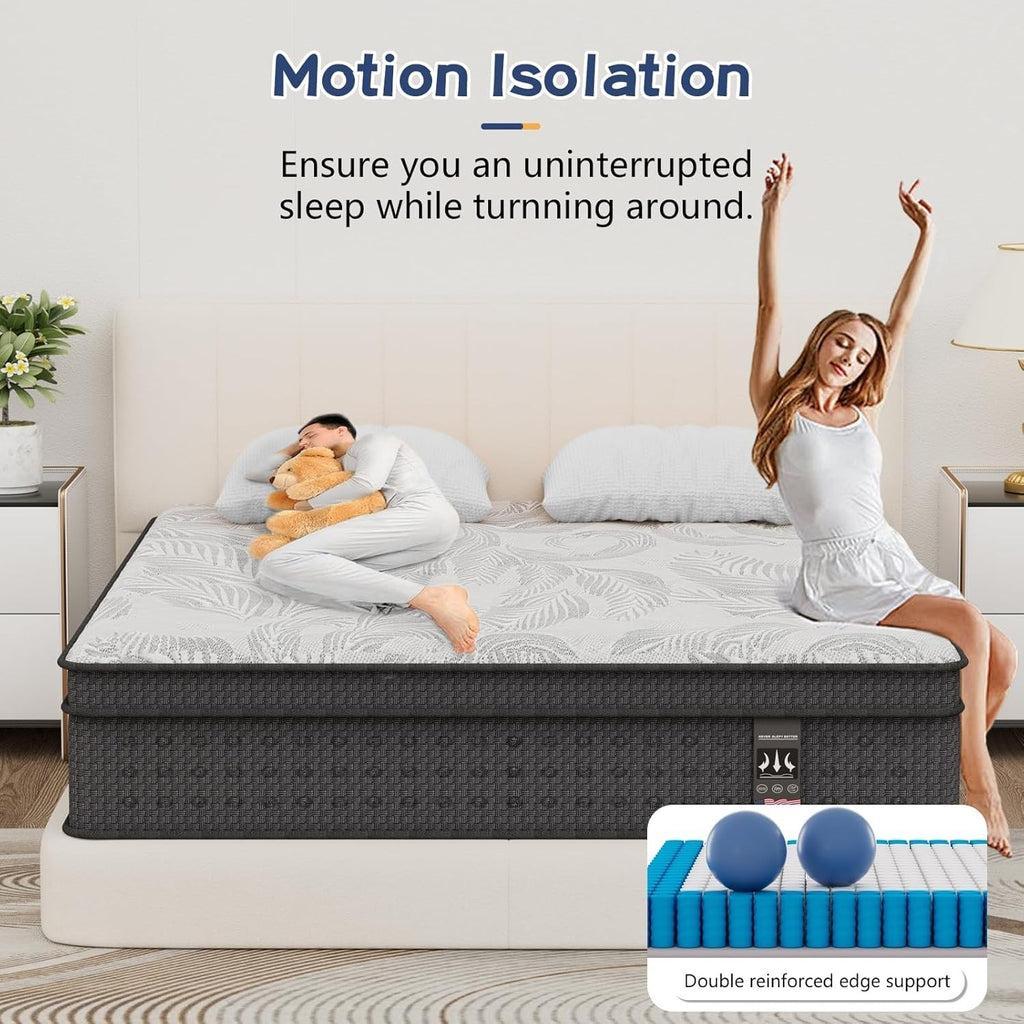 12" 14" Gel Memory Foam & Innerspring Hybrid Mattress, Twin Full Queen King Size