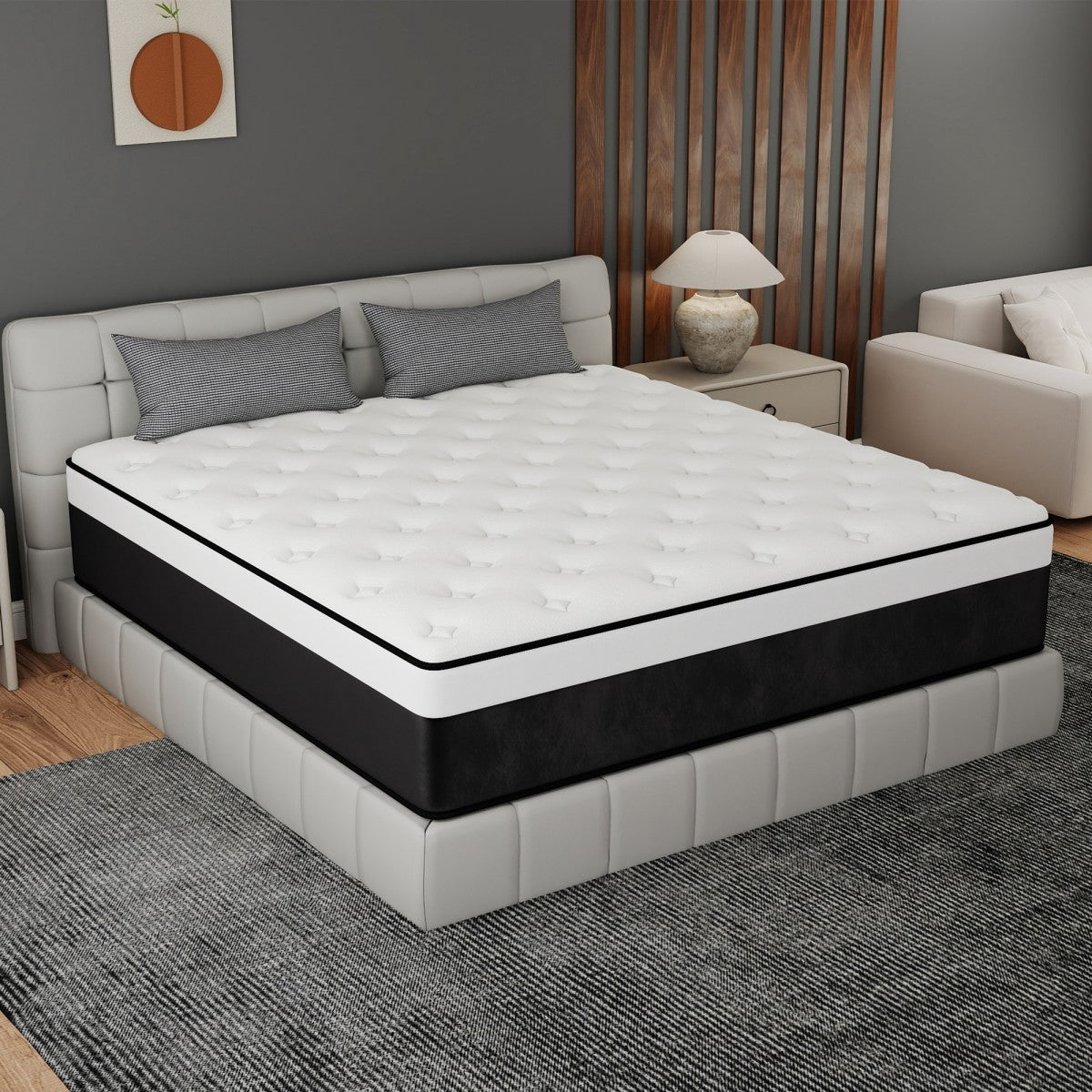 10"/12"/14" Twin Full Queen King Mattress In a Box Gel Memory Foam Hybrid Spring