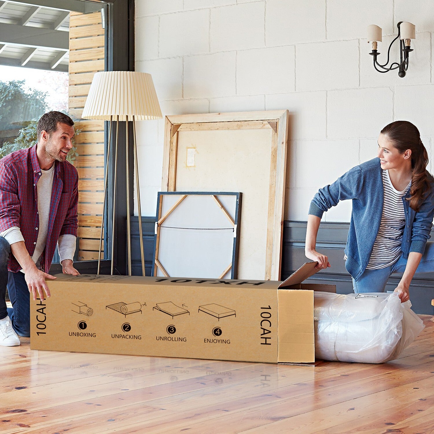 10"12"14" Hybrid Spring Mattress Twin Full Queen King Size Memory Foam in a Box