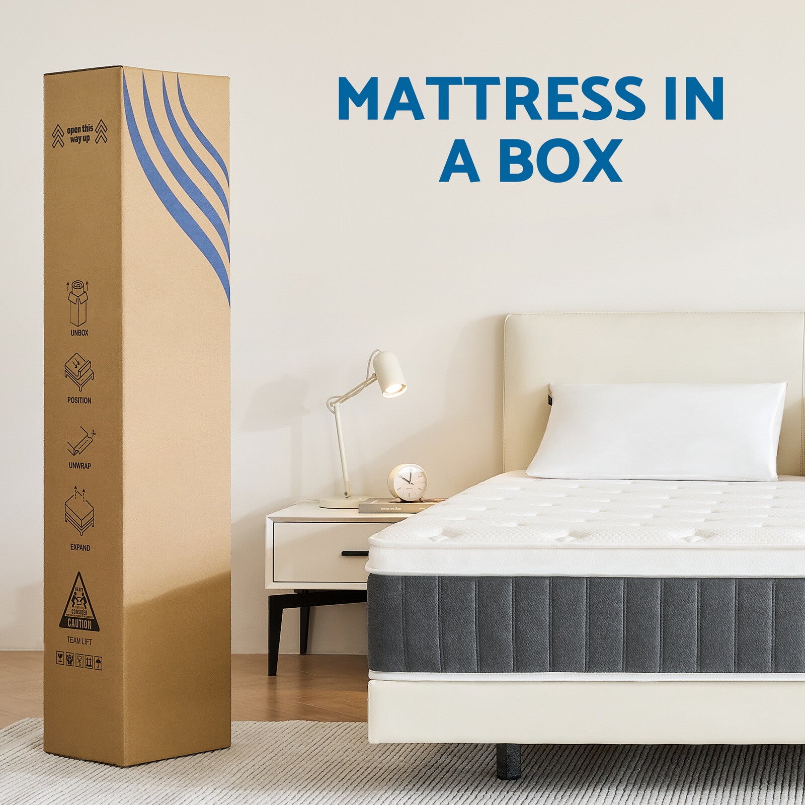 10/12/14 inch Gel Memory Foam Spring Queen Mattress Twin Full King Size In A Box