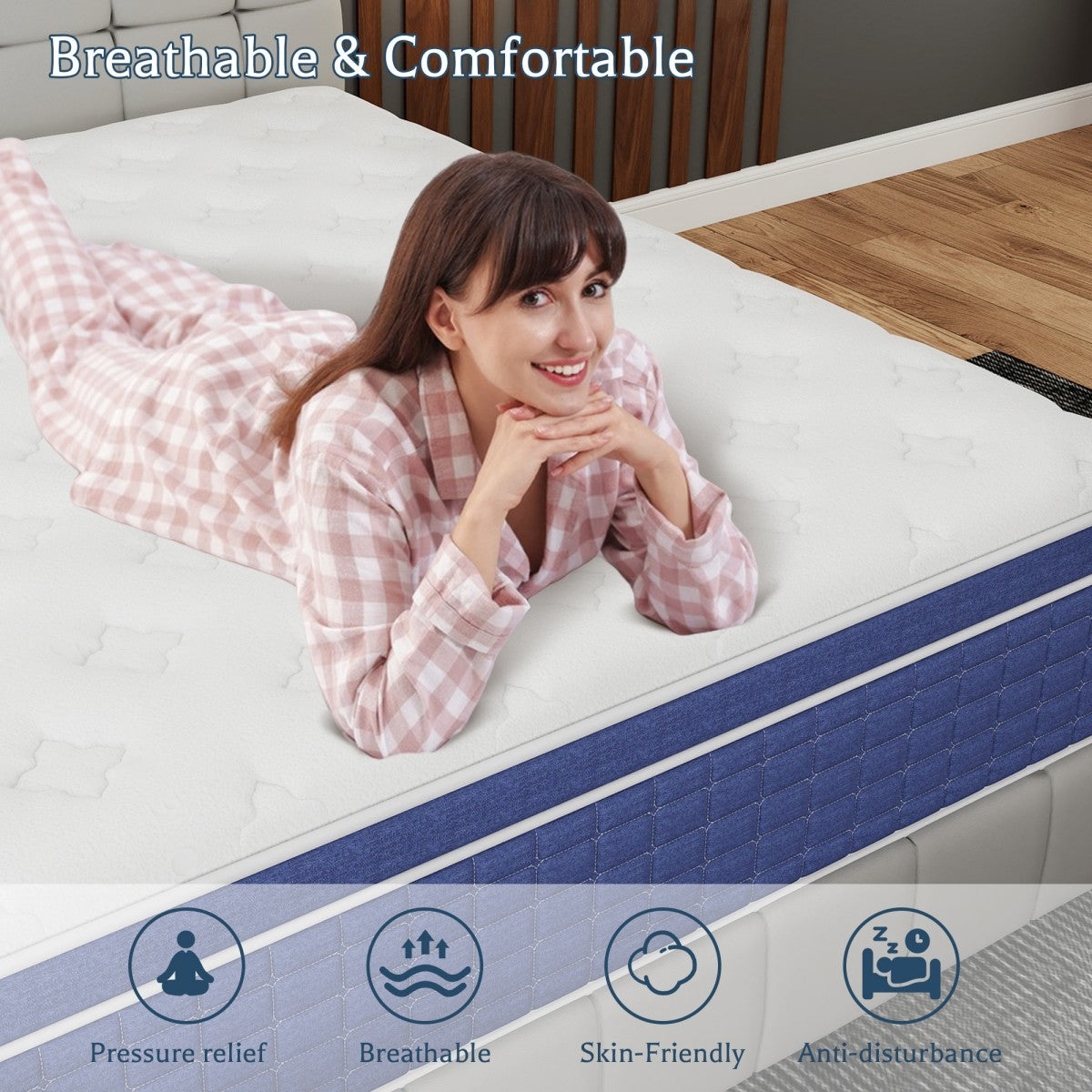 12" 14" Hybrid Mattress in a Box Twin Full Queen King Pocket Spring Medium Firm