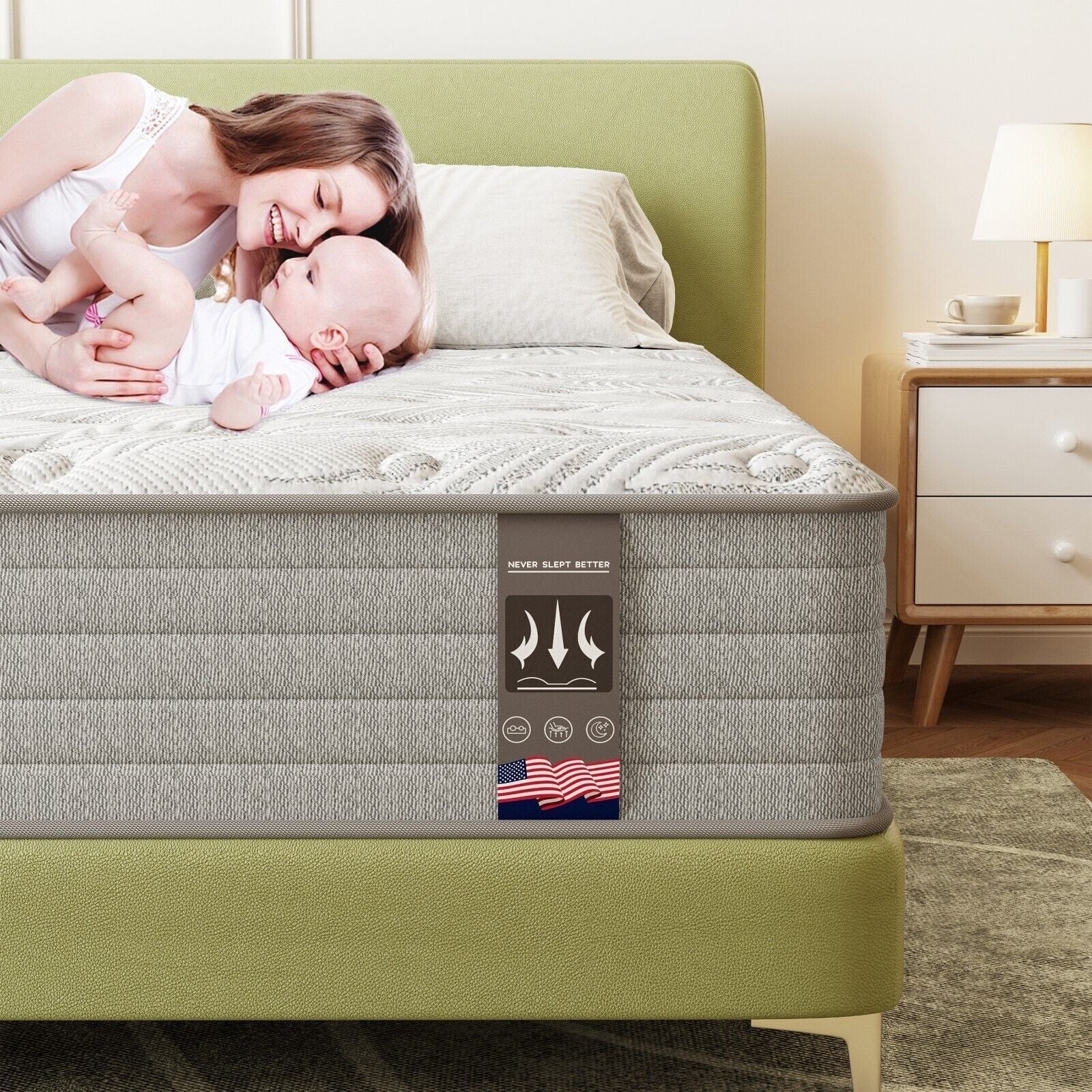 12" 14" Gel Memory Foam & Innerspring Hybrid Mattress, Twin Full Queen King Size