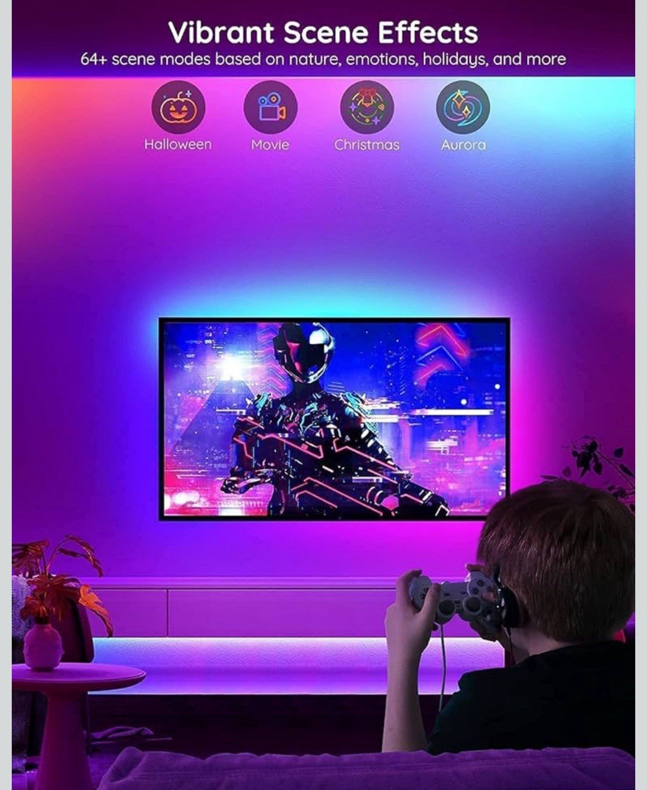 100Ft RGBIC LED Strip Lights, Smart LED Lights Work with Alexa and Google Assist