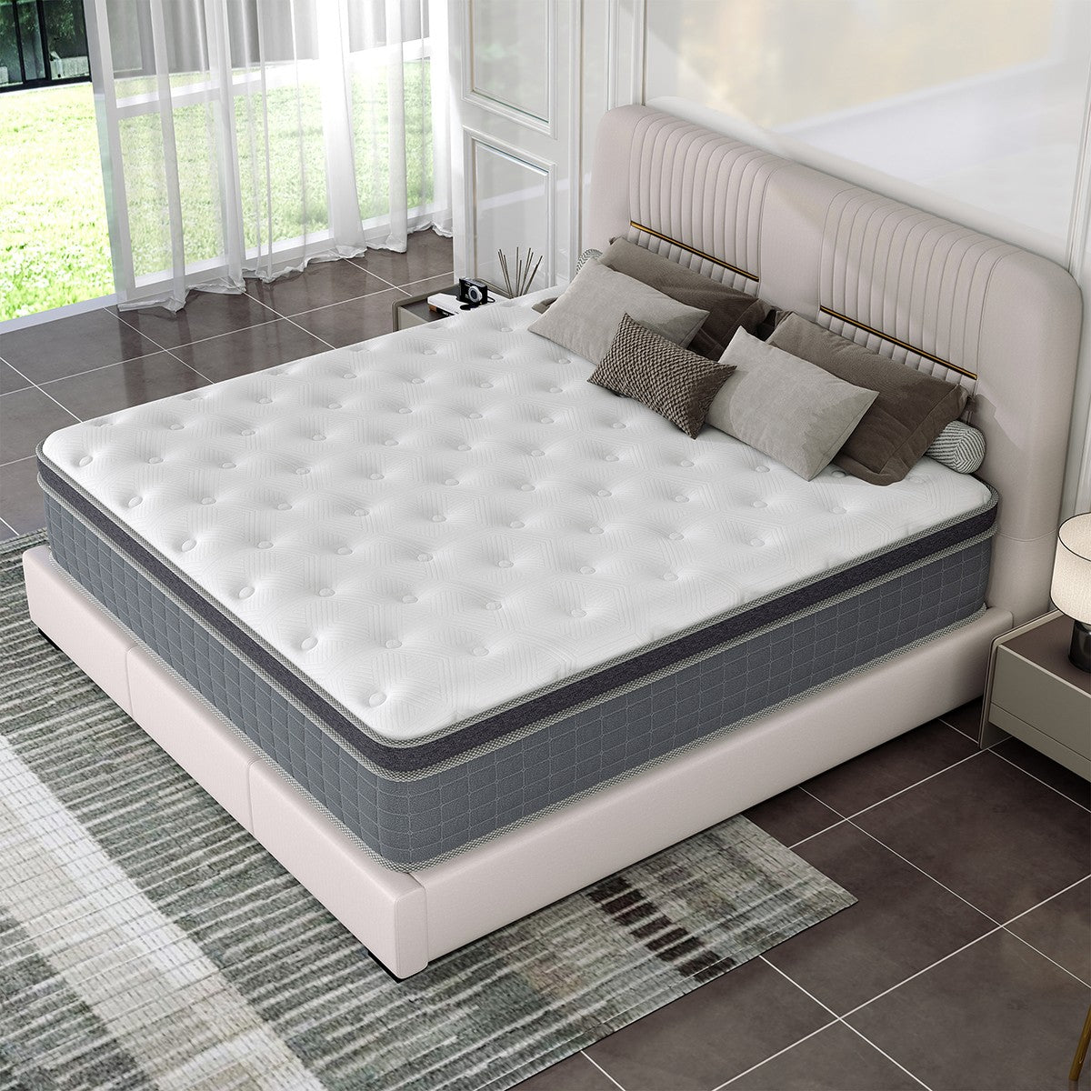 10" 12" 14" Hybrid Mattress Gel Memory Foam Spring Twin Full Queen King In A Box