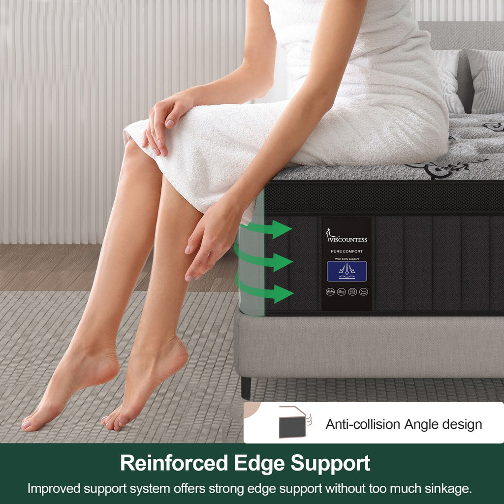 12 Inch Gel Memory Foam Hybrid Spring Mattress Twin Full Queen King in A Box