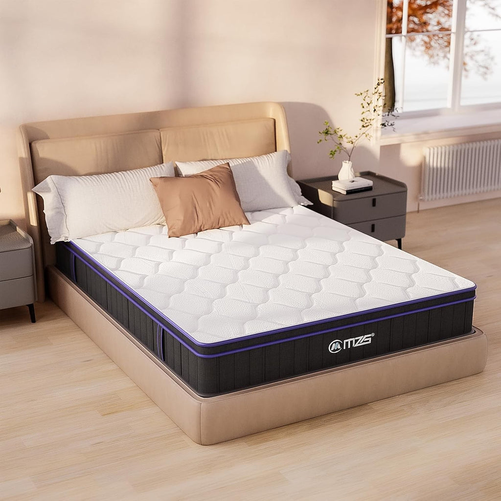 10''Queen Size, Hybrid Mattress, Breathable, Gel-Infused Memory Foam in A Box