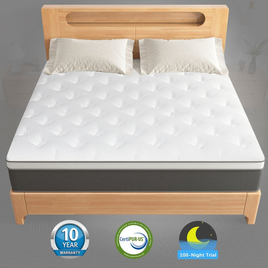 12" 14" Gel Memory Foam Hybrid Mattress Spring Twin Full Queen King In A Box