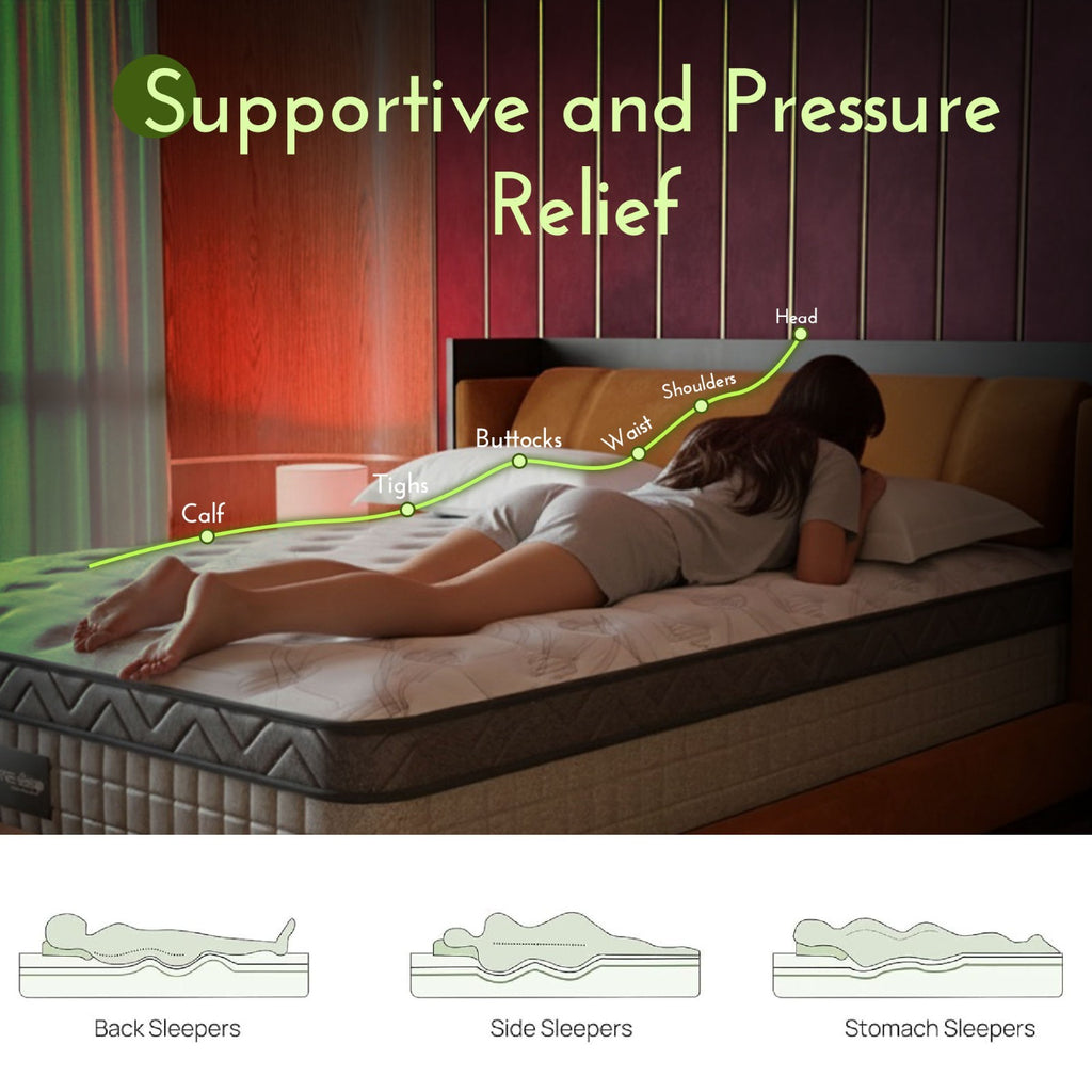 10” & 12” Hybrid Mattress | Firm or Medium Firm | Memory Foam + Coil Support