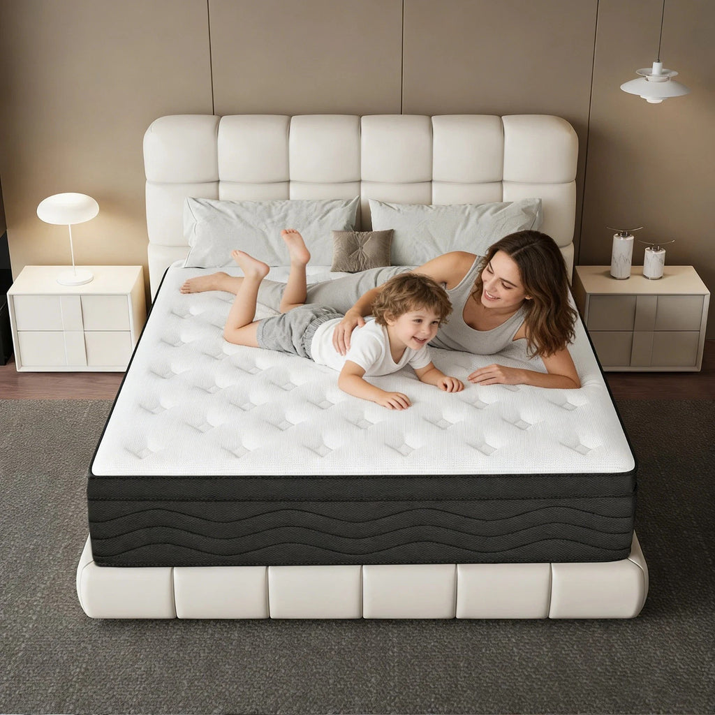 12 Twin Full Queen King Size Gel Memory Foam Hybrid Mattress, Mattress In A Box