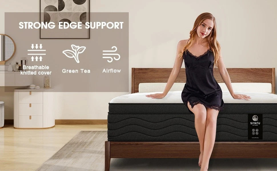 12 Twin Full Queen King Size Gel Memory Foam Hybrid Mattress, Mattress In A Box