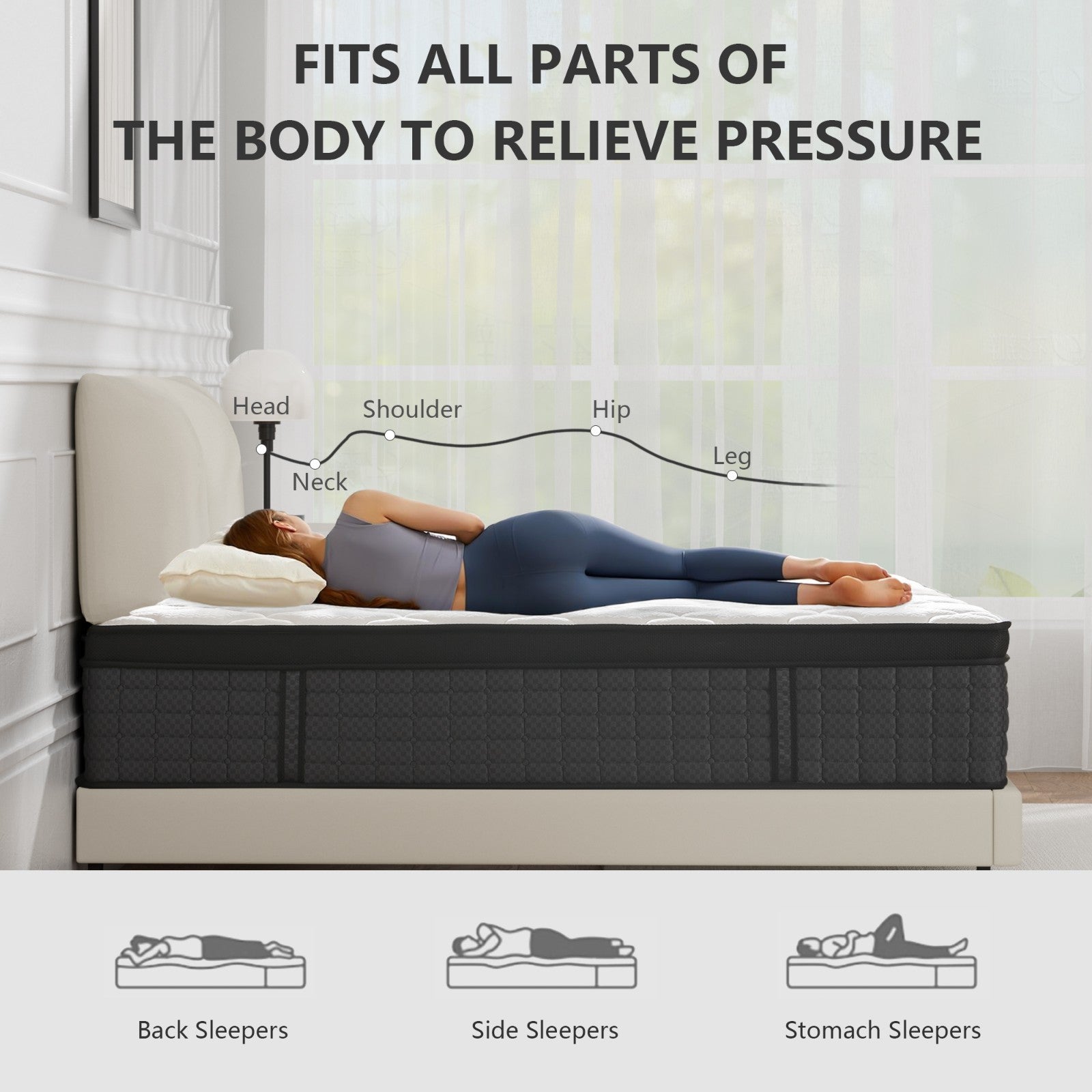 10" 12" 14" Gel Memory Foam Spring Hybrid Twin Full Queen King Mattress in A Box