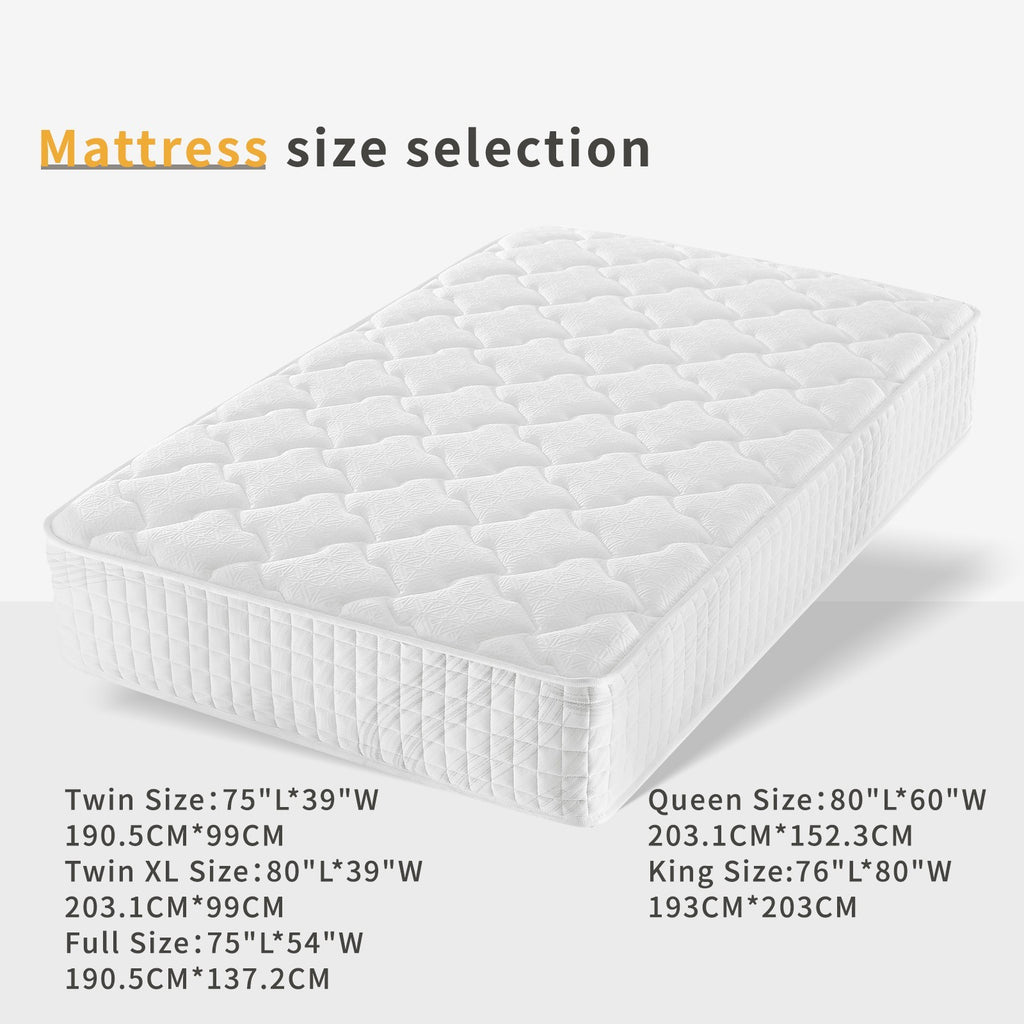 10"12" Twin Full Queen King Size Mattress in a Box Hybrid Spring Gel Memory Foam