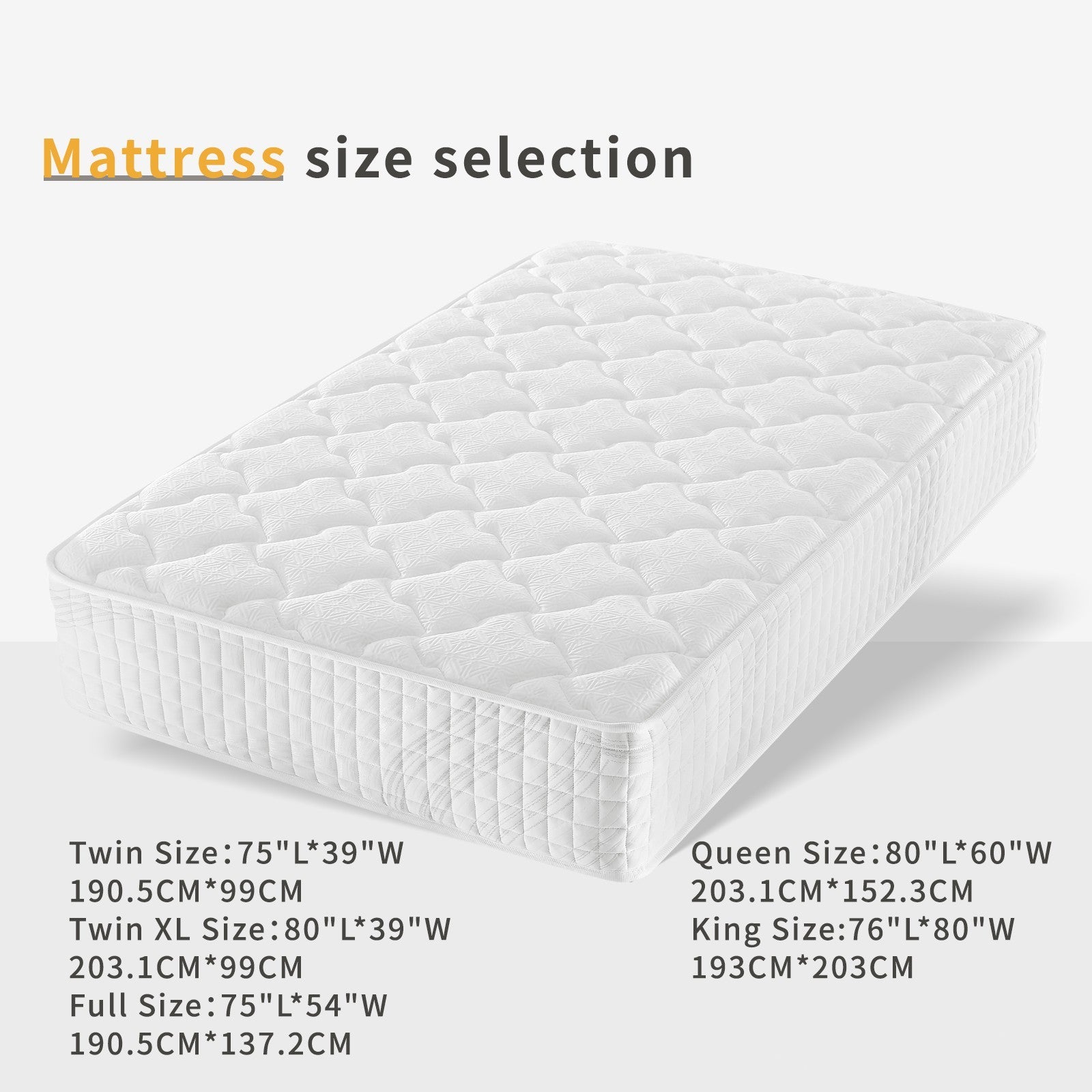 10"12" Twin Full Queen King Size Mattress in a Box Hybrid Spring Gel Memory Foam
