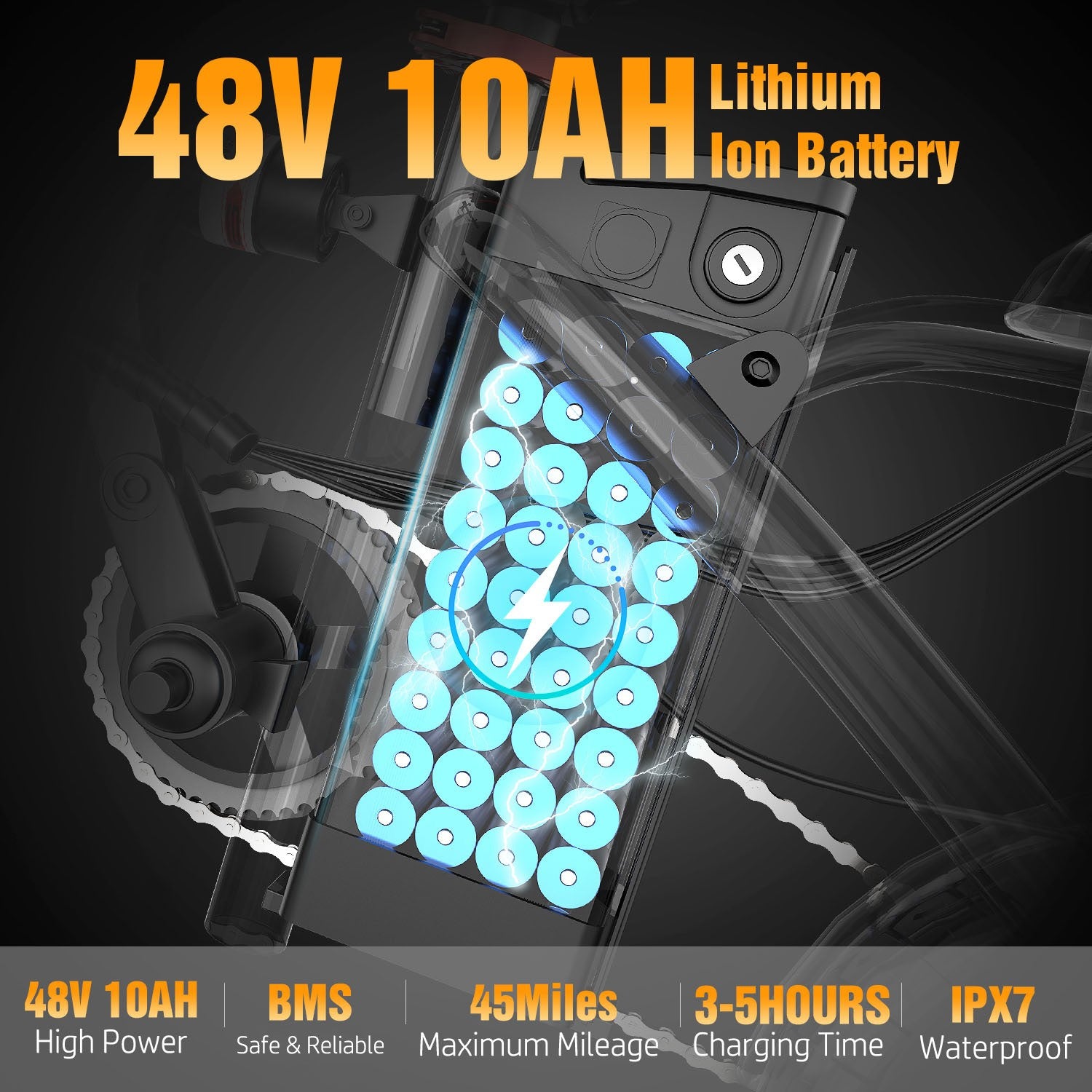 1000W Folding Electric Bike for Adults & Teens 14'' Commuting Bike 25MPH UL2849