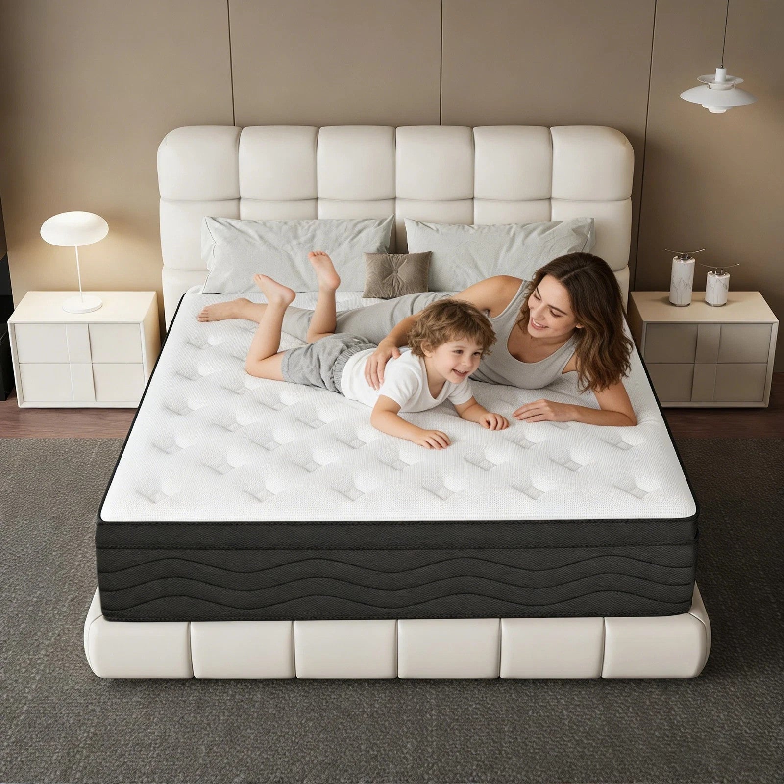 12 Twin Full Queen King Size Gel Memory Foam Hybrid Mattress, Mattress In A Box