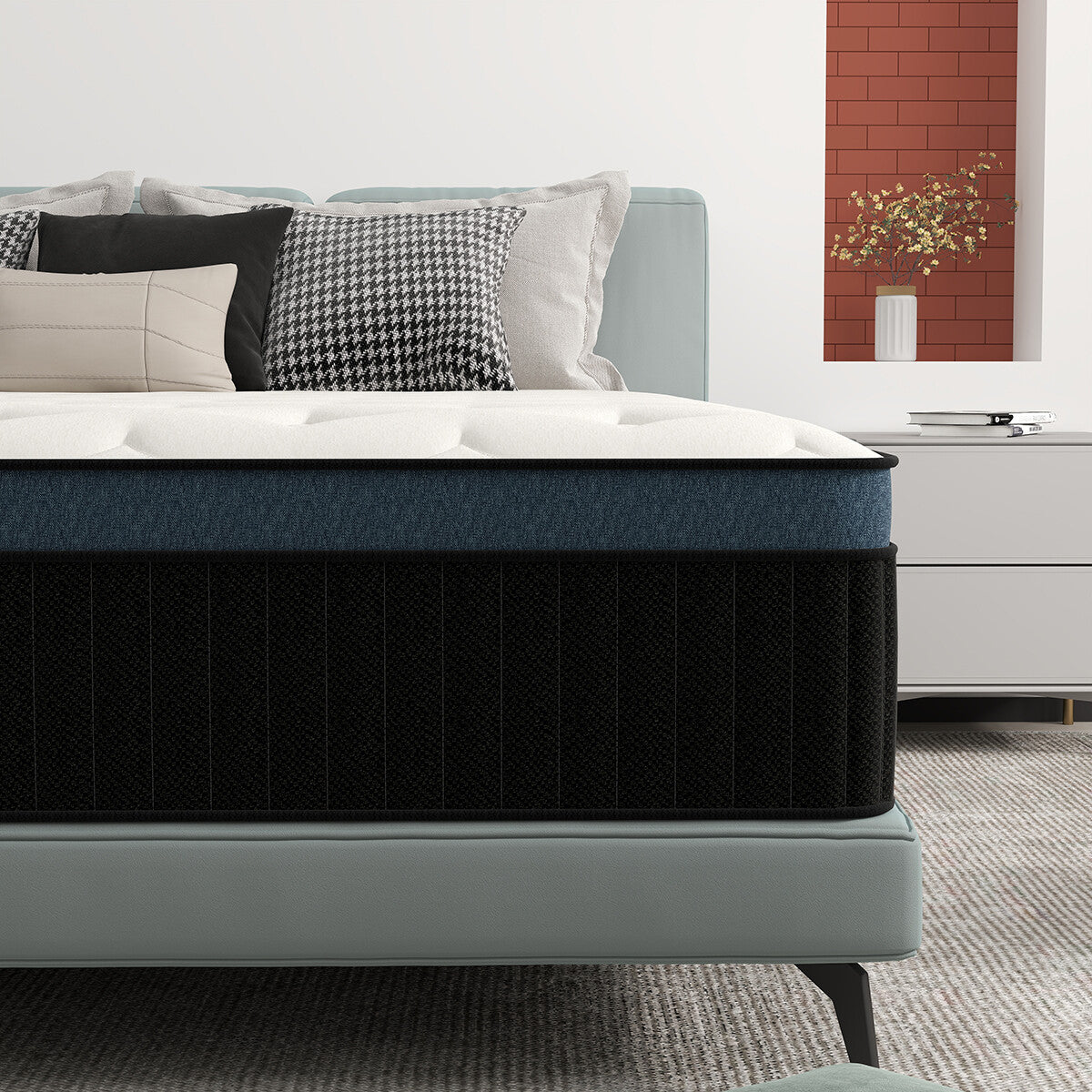 12" 14" Mattress Twin Full Queen King Size Memory Foam Pocket Coils Bed In a Box