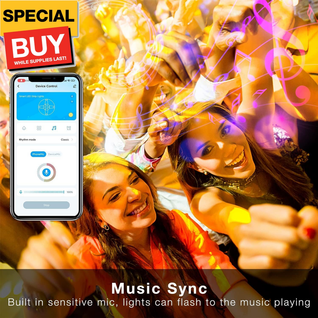 100 ft Smart WiFi Led Lights, Led Strip Lights Work with Alexa and Google Assist