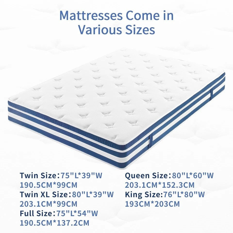 10" 12"Gel Memory Foam and Innerspring Hybrid Mattress Twin Full Queen King Size