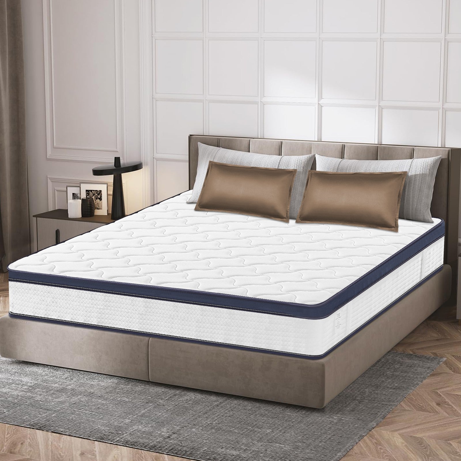 10" 12" Gel Memory Foam & Innerspring Hybrid Mattress, Twin Full Queen King Size