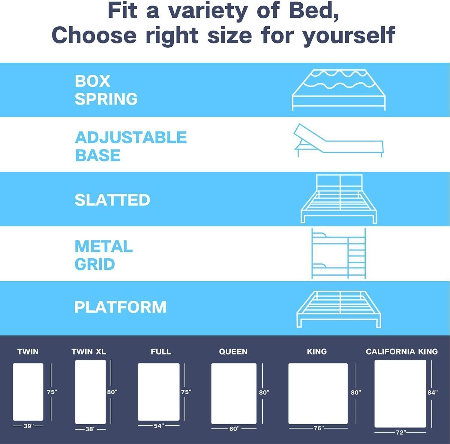 10" 12" 14" Twin Full Queen King Mattress in a Box Hybrid Spring Gel Memory Foam