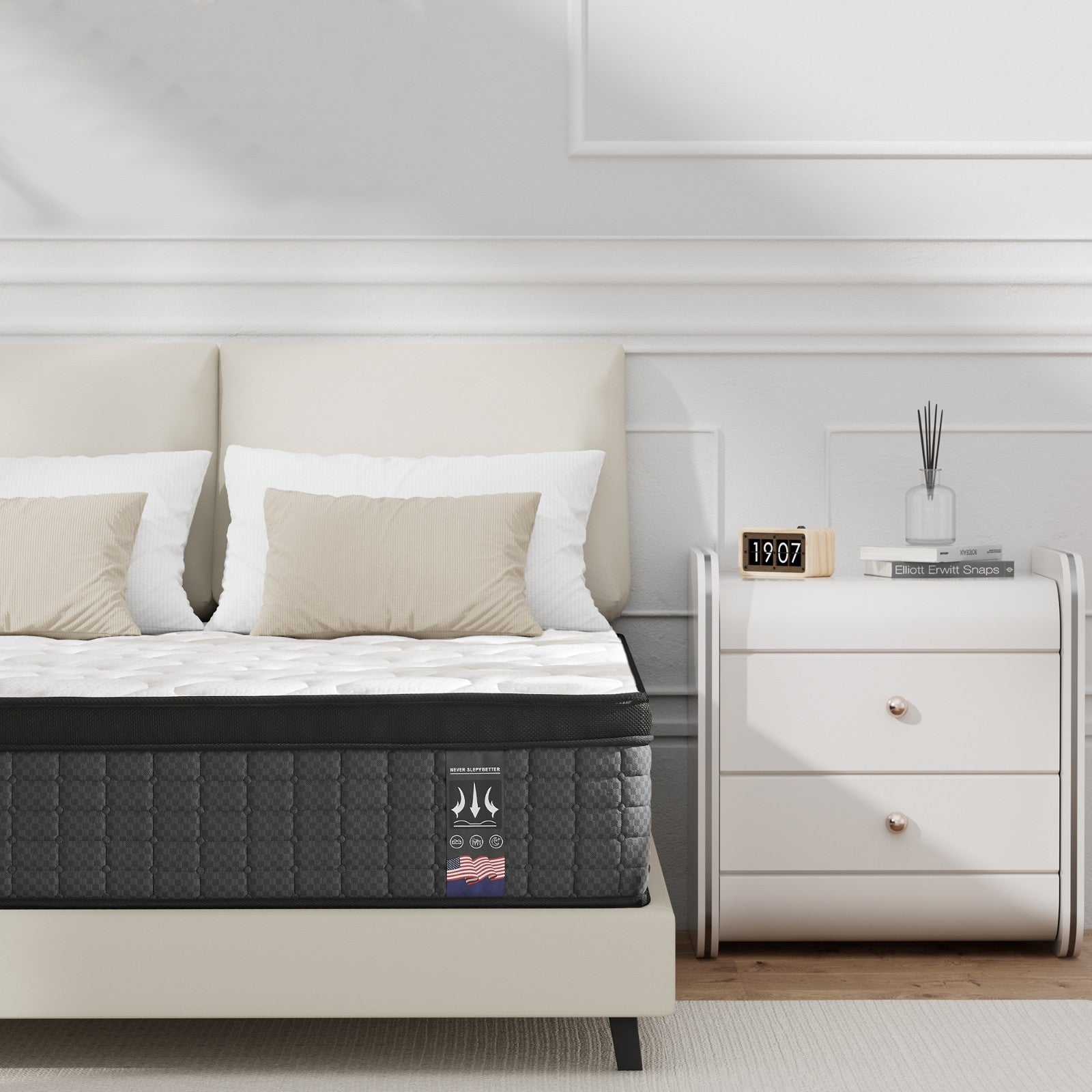 10" 12" 14" Gel Memory Foam Spring Hybrid Twin Full Queen King Mattress in A Box