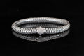 $1,195 John Hardy Silver 18K Yellow Gold Pave Diamond 6.5mm Wheat Chain Bracelet