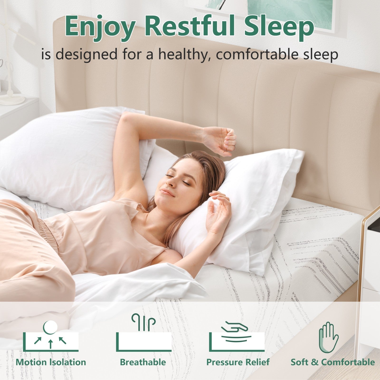 10" 12" 14" Gel Memory Foam Spring Hybrid Twin Full Queen King Mattress in A Box