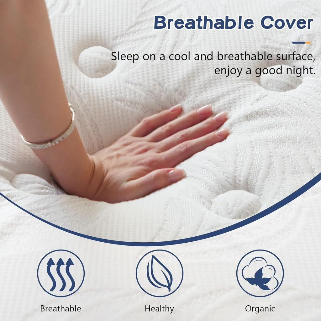 12" 14" Gel Memory Foam & Innerspring Hybrid Mattress, Twin Full Queen King Size