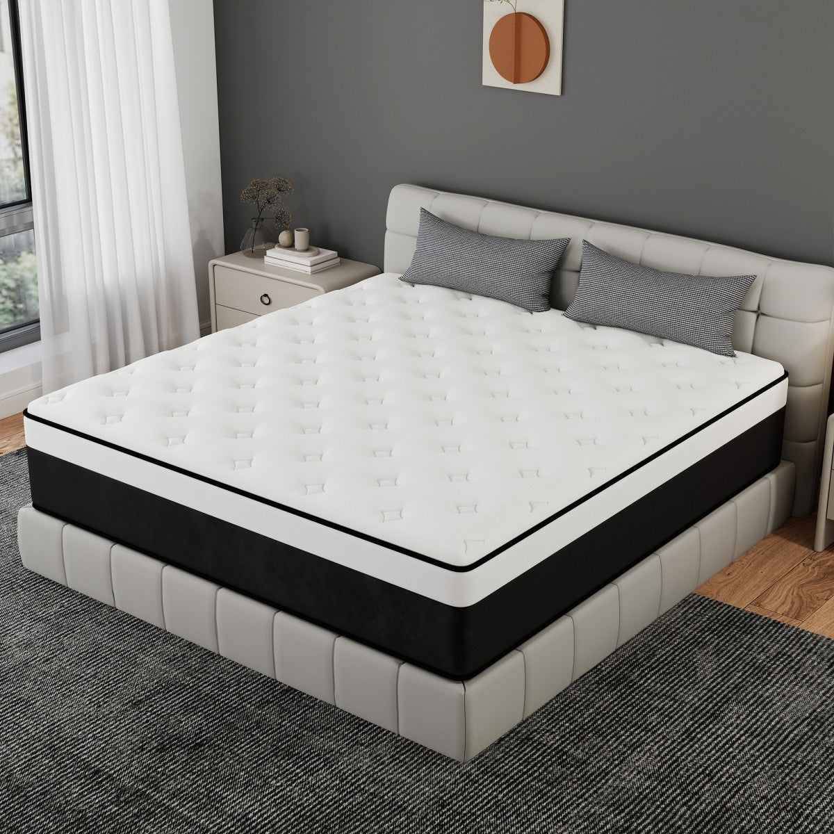 10"/12"/14" Twin Full Queen King Mattress In a Box Gel Memory Foam Hybrid Spring