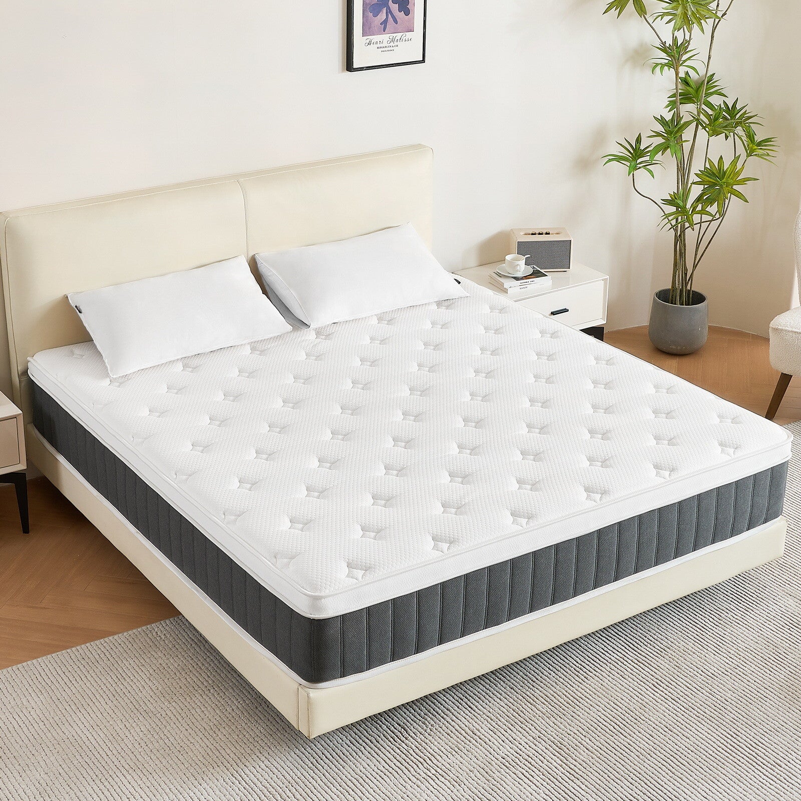10/12/14 inch Gel Memory Foam Spring Queen Mattress Twin Full King Size In A Box