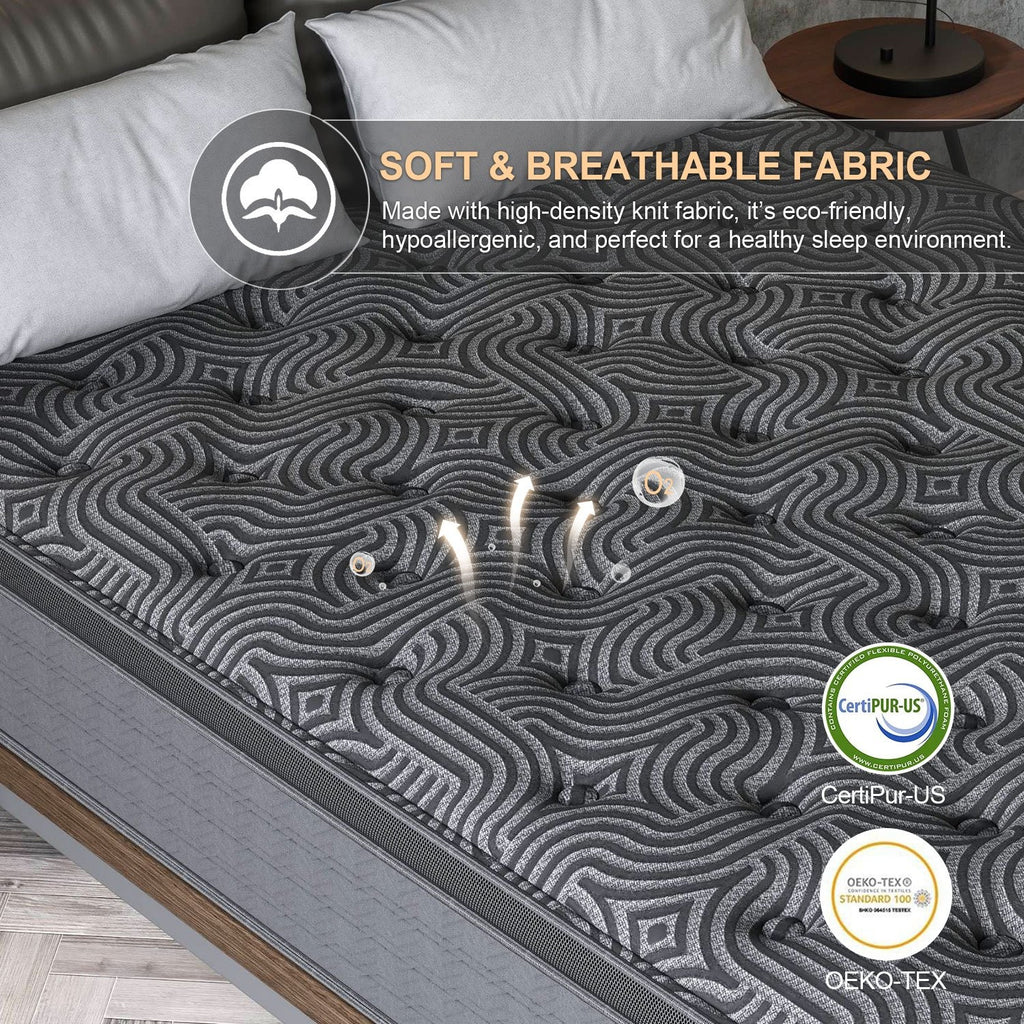 12 Inch Gel Memory Foam Hybrid Queen Twin Full King size Mattress In a Box