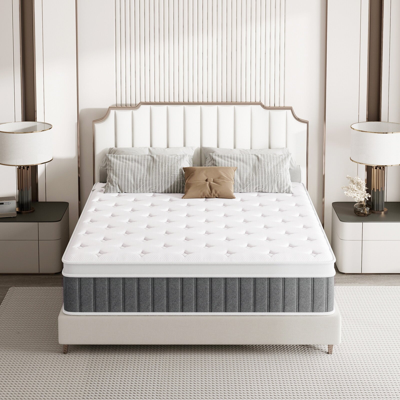10/12/14 inch Gel Memory Foam Spring Queen Mattress Twin Full King Size In A Box