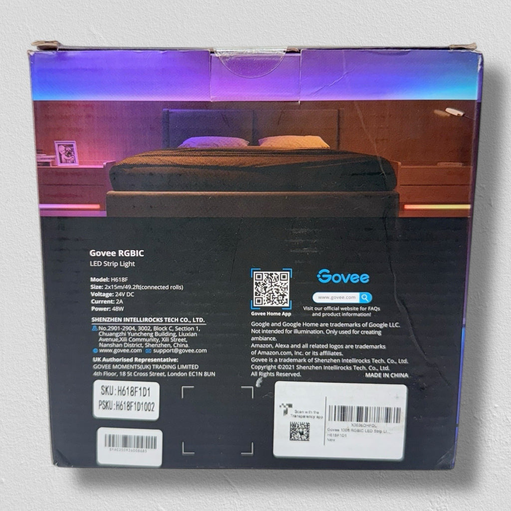 100Ft RGBIC LED Strip Lights, Smart LED Lights Work with Alexa and Google Assist