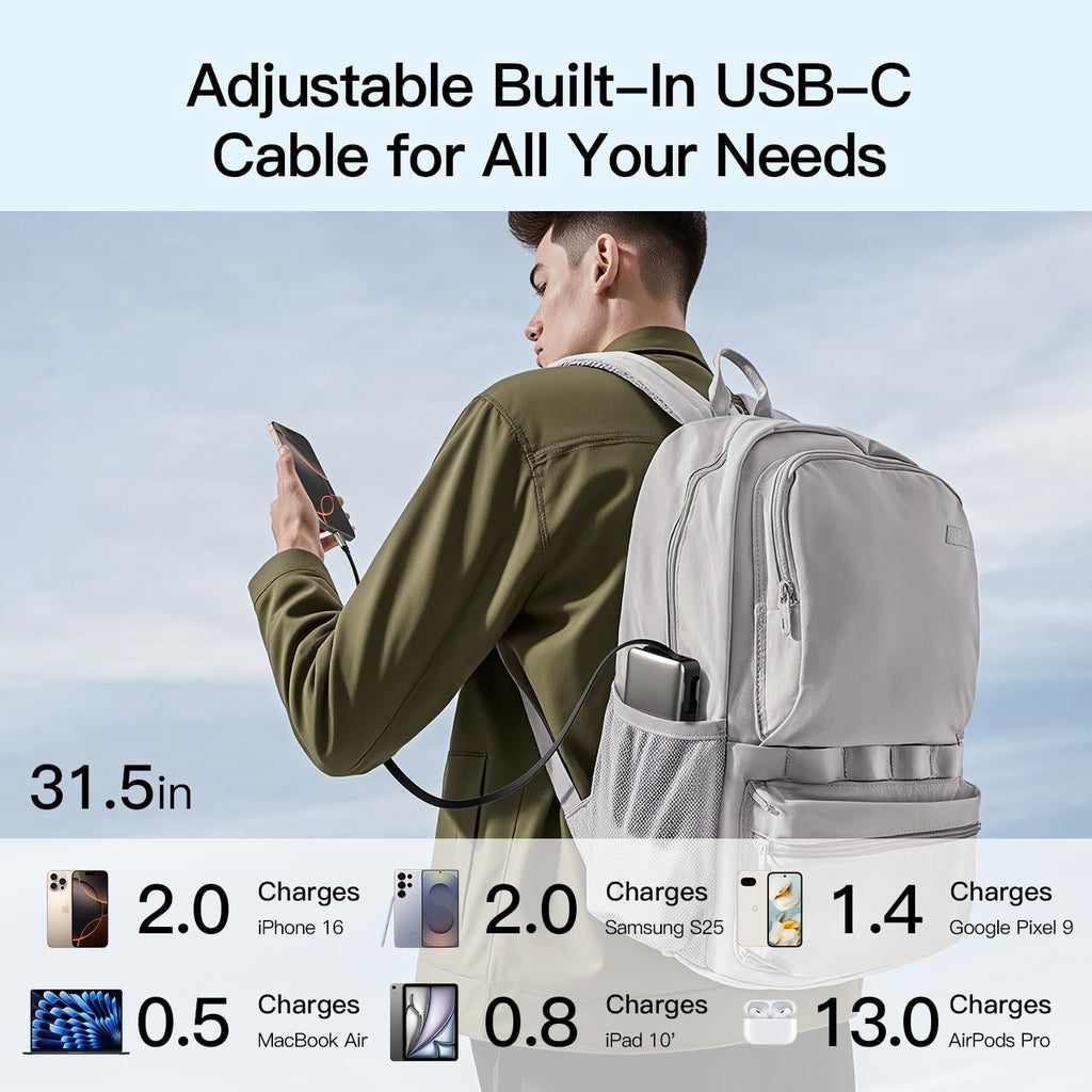 10000mAh Portable Charger, 45W PD Fast Charging Power Bank with Retractable B...