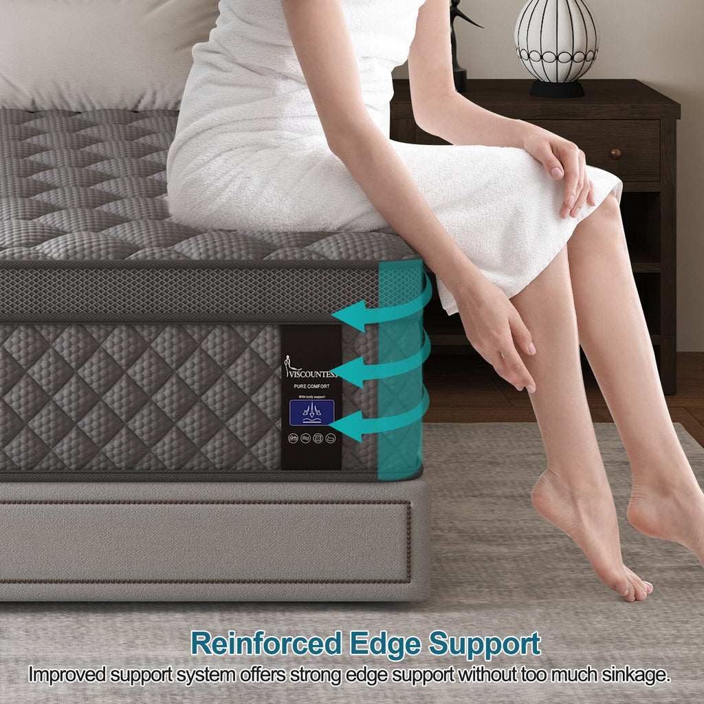 10/12/14Inch Memory Foam Twin Full Queen King Hybrid Spring Mattress In A Box