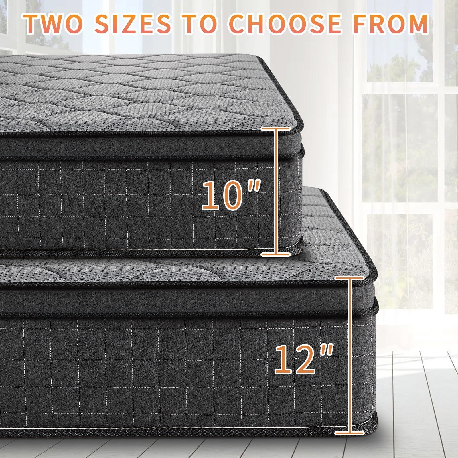 10" 12" Gel Memory Foam Mattress Hybrid Spring Twin Full Queen King Bed In A Box