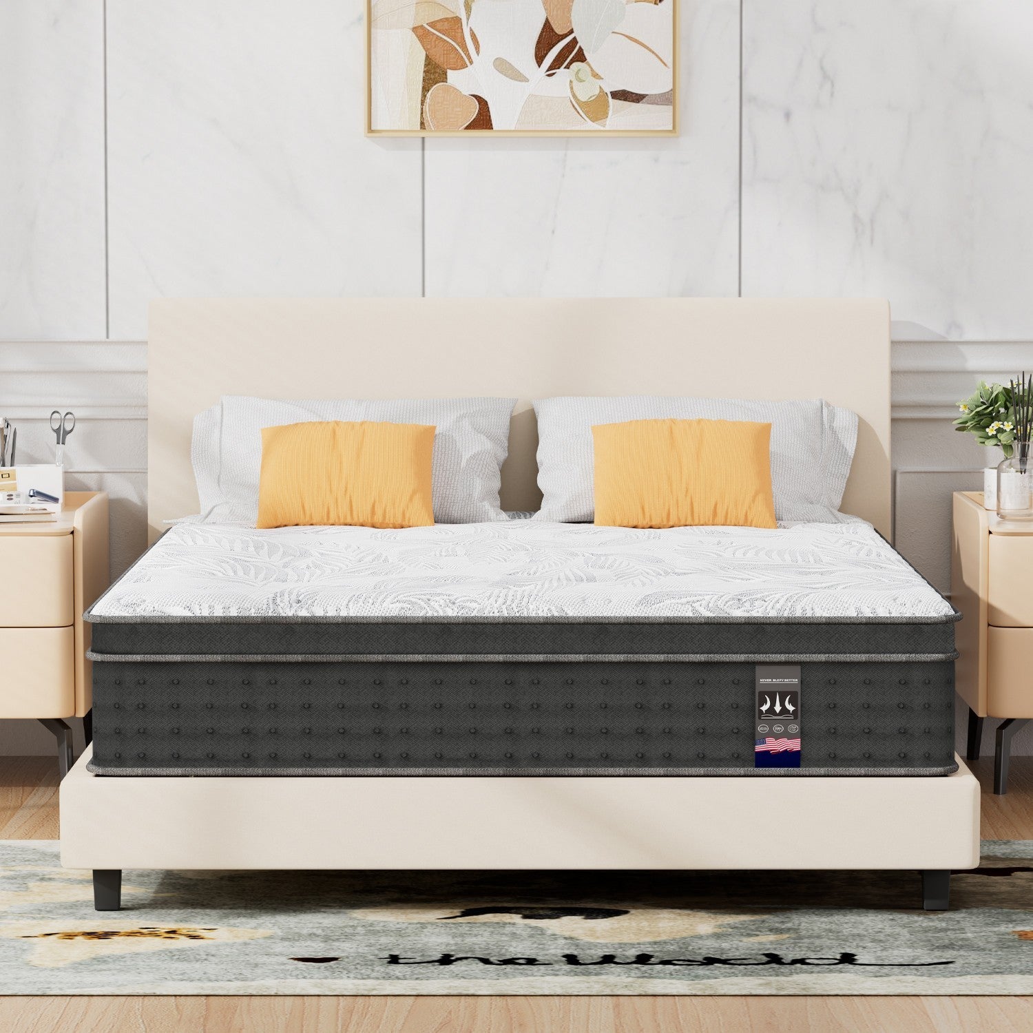 12" 14" Twin Full Queen King Size Hybrid Spring Mattress Memory Foam in a Box